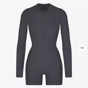 Skims Henley Button Up Onesie Romper